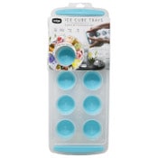 Wholesale - Edge 2pk Silicone Ice Cube Tray Jumbo Round Teal C/P 12, UPC: 190131121580